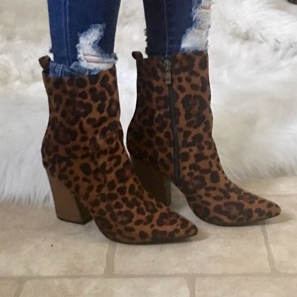 Fernweh Boheme Shoes - LAST 1️⃣ PRICE FIRM Vegan Suede Leopard Bootie